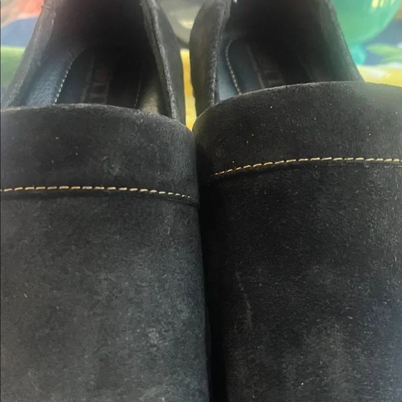 Born Womens Size 7 Bailie Black Suede Leather Casual Slip On Closed Back Clogs - Picture 6 of 6